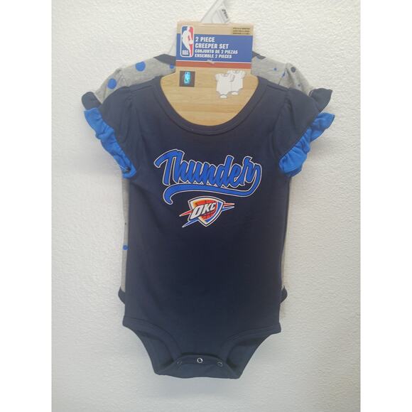 NWT NBA OKC Thunder Creeper Onesies (2 pc set) l Size: 6-9 Month - Picture 2 of 6